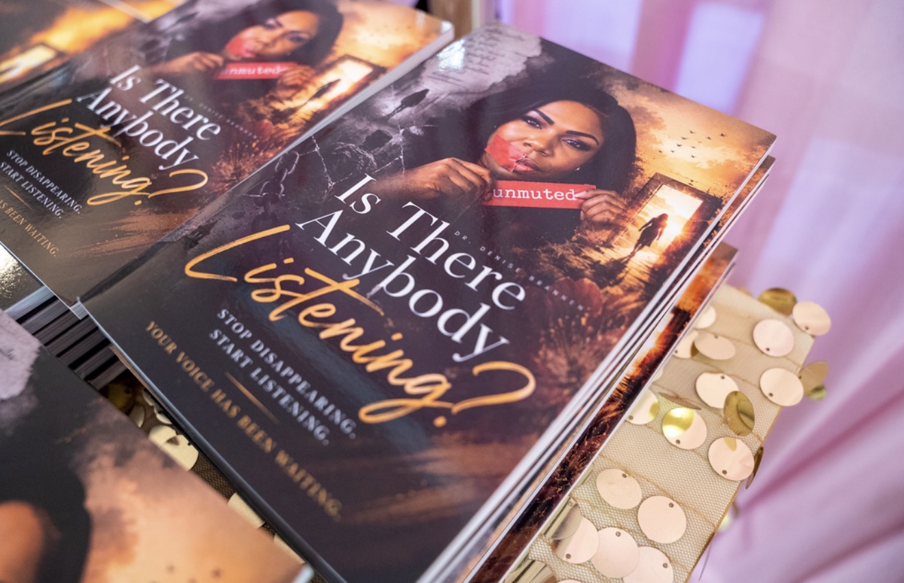 Stacks of the memoir at the launch